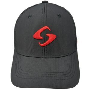 Gearbox Baseball Cap Black One Size Stretch Fit Performance Fabric Red Logo Hat